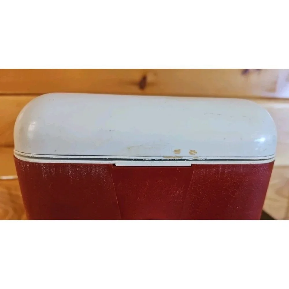 Vintage Igloo Snowflake Water Cooler Hot Or Cold Chest Gallon Spout Red Handle